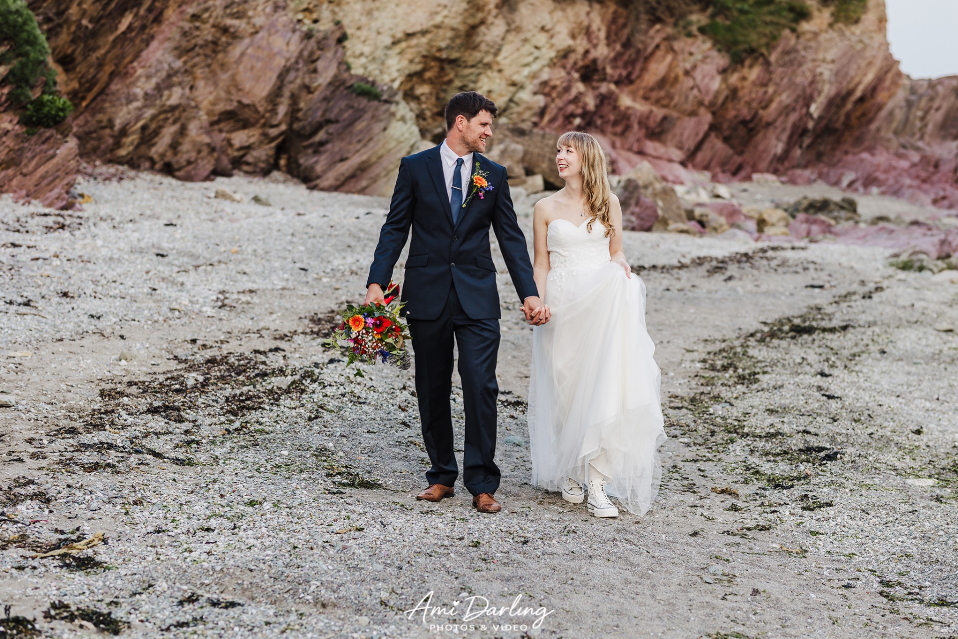 Beach wedding photography Cornwall