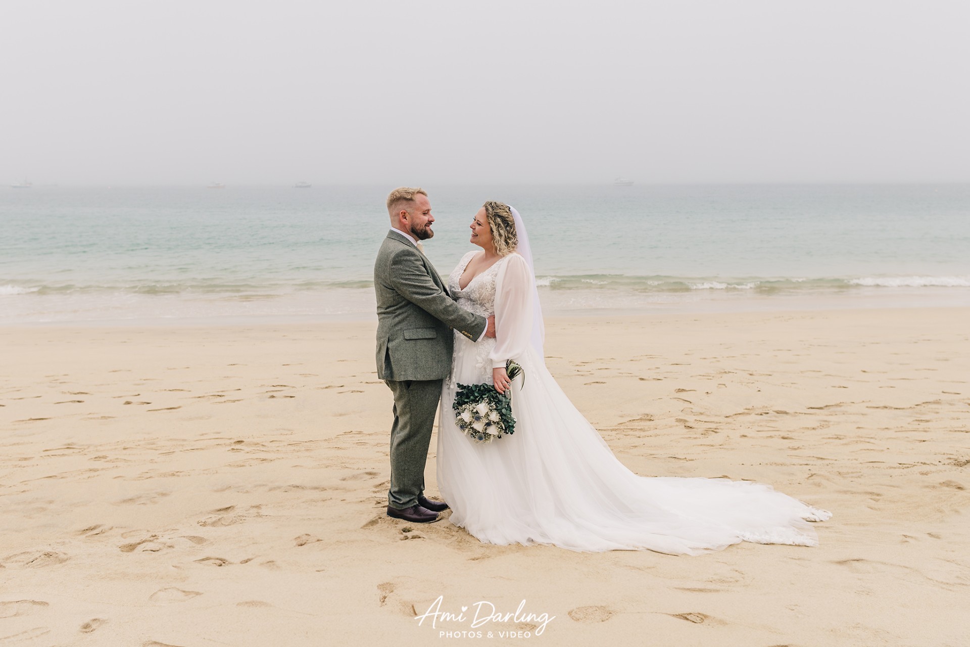 Beach wedding photography Cornwall