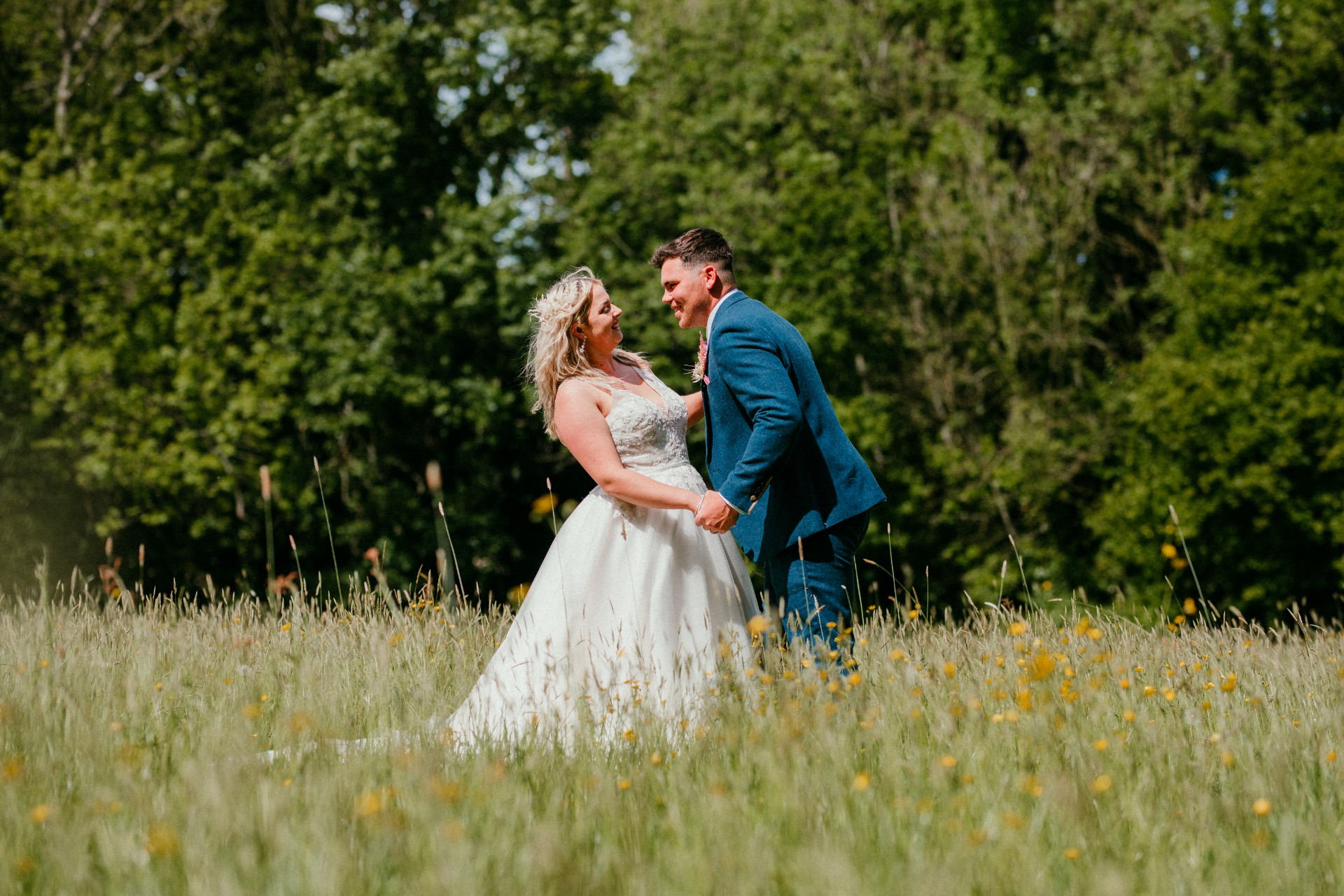 Cornwall wedding in fields photography