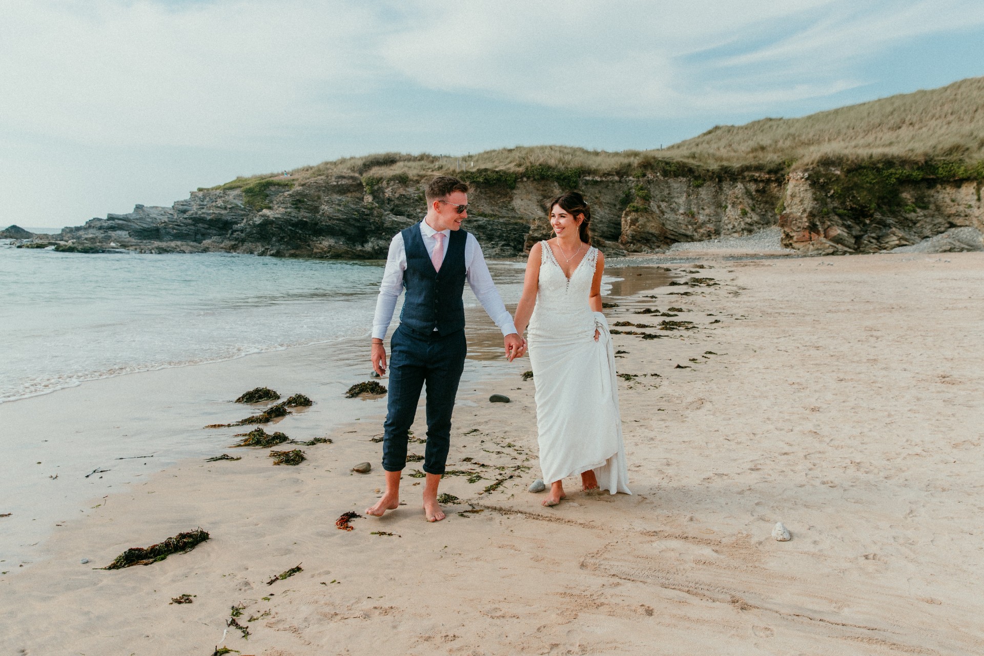 Beach wedding photography Cornwall