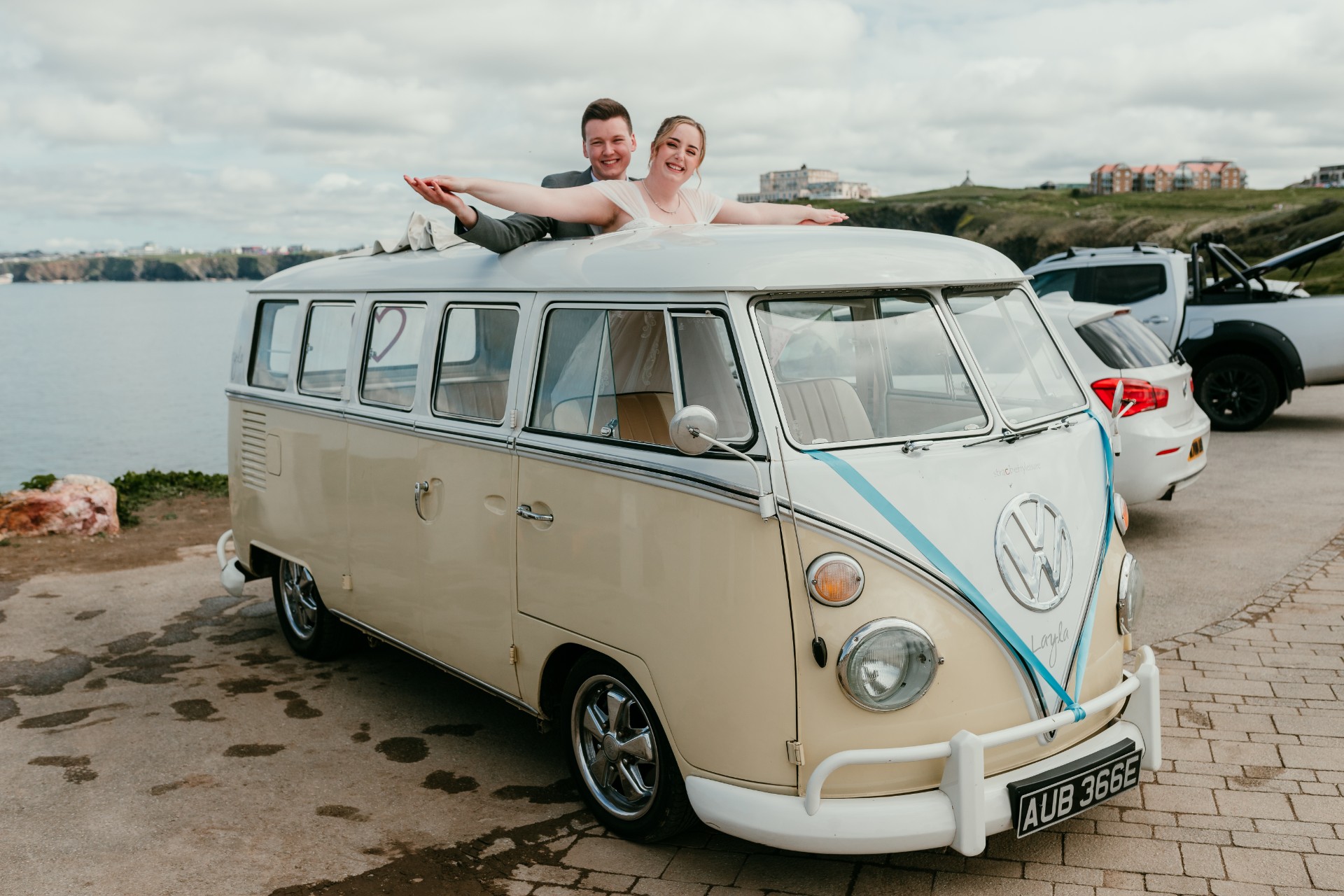 Beach wedding photography Cornwall surfer