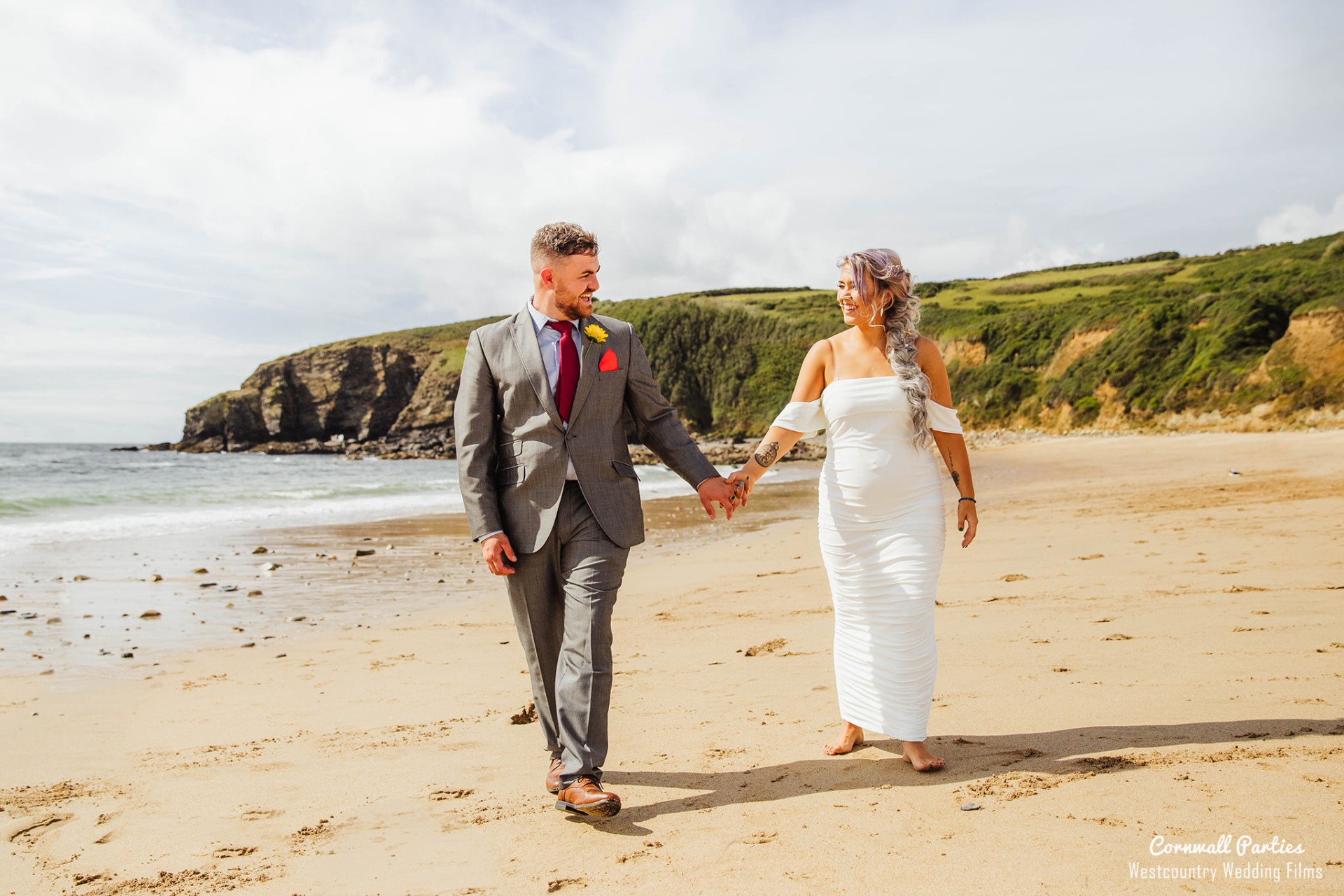 Beach wedding photography Cornwall