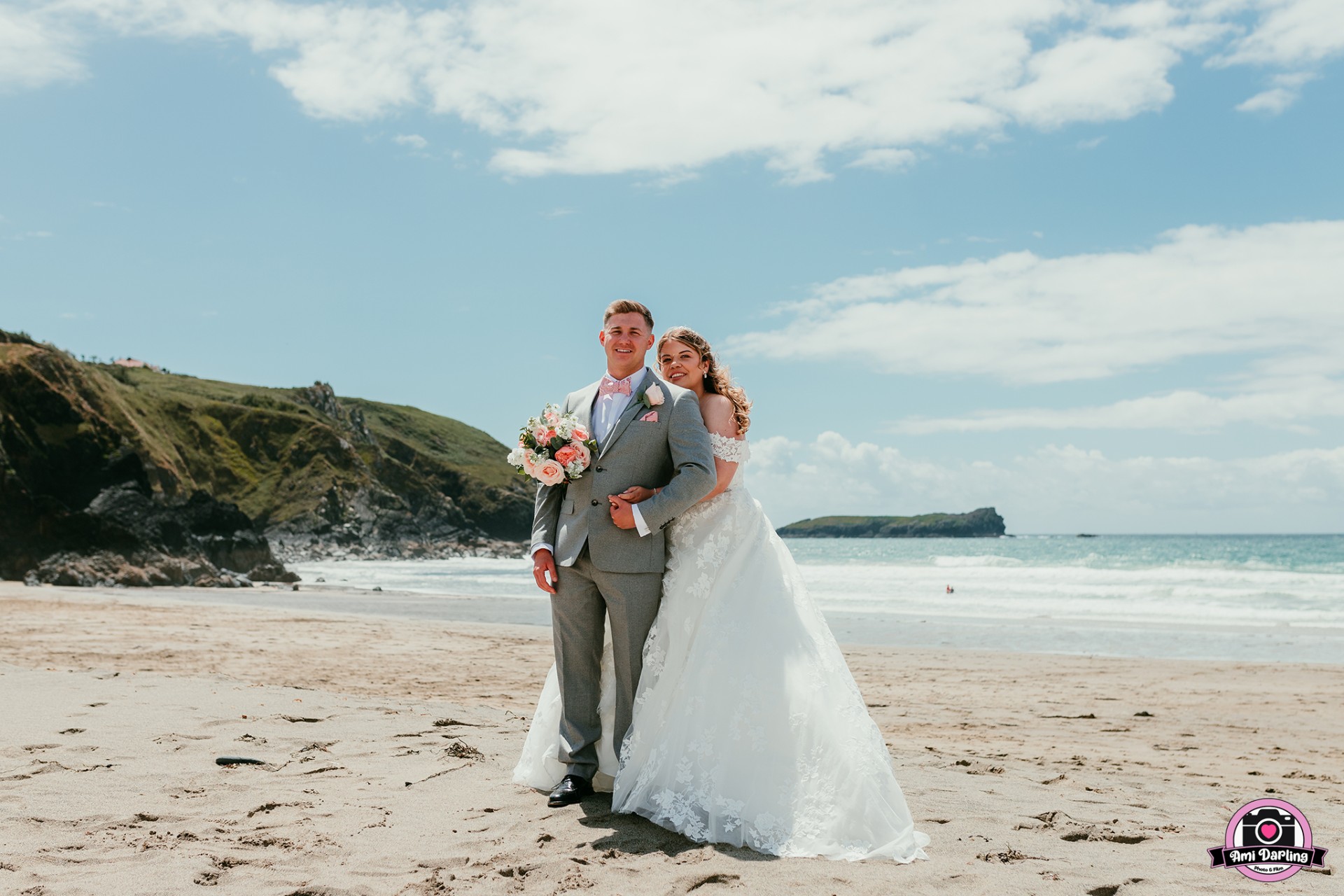 Beach wedding photography Cornwall