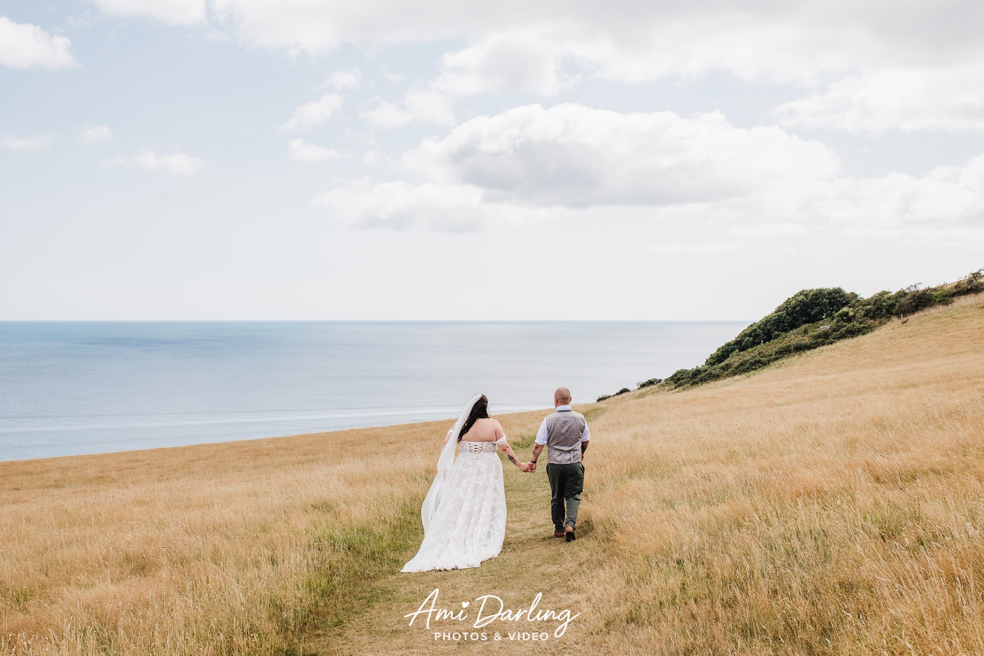 Cliff top wedding photography Cornwall